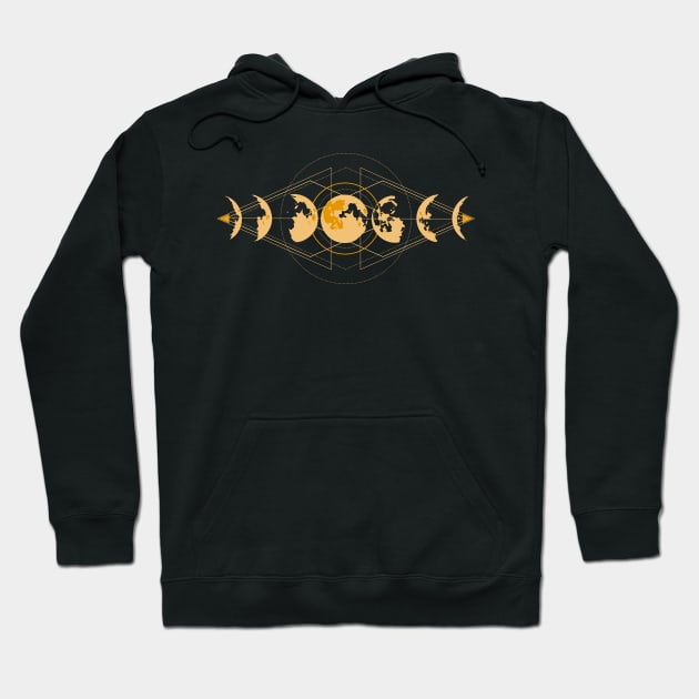Moon Phases Sacred Geometry Hoodie by mariasshop